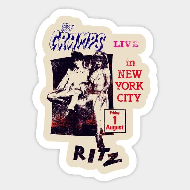 The Cramps Live in New York Sticker by HAPPY TRIP PRESS